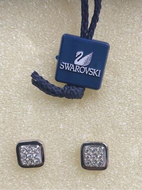 Swarovski Silver Square Stud Earrings